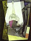 Diego Rivera Canvas Paintings - La Tour Eiffel